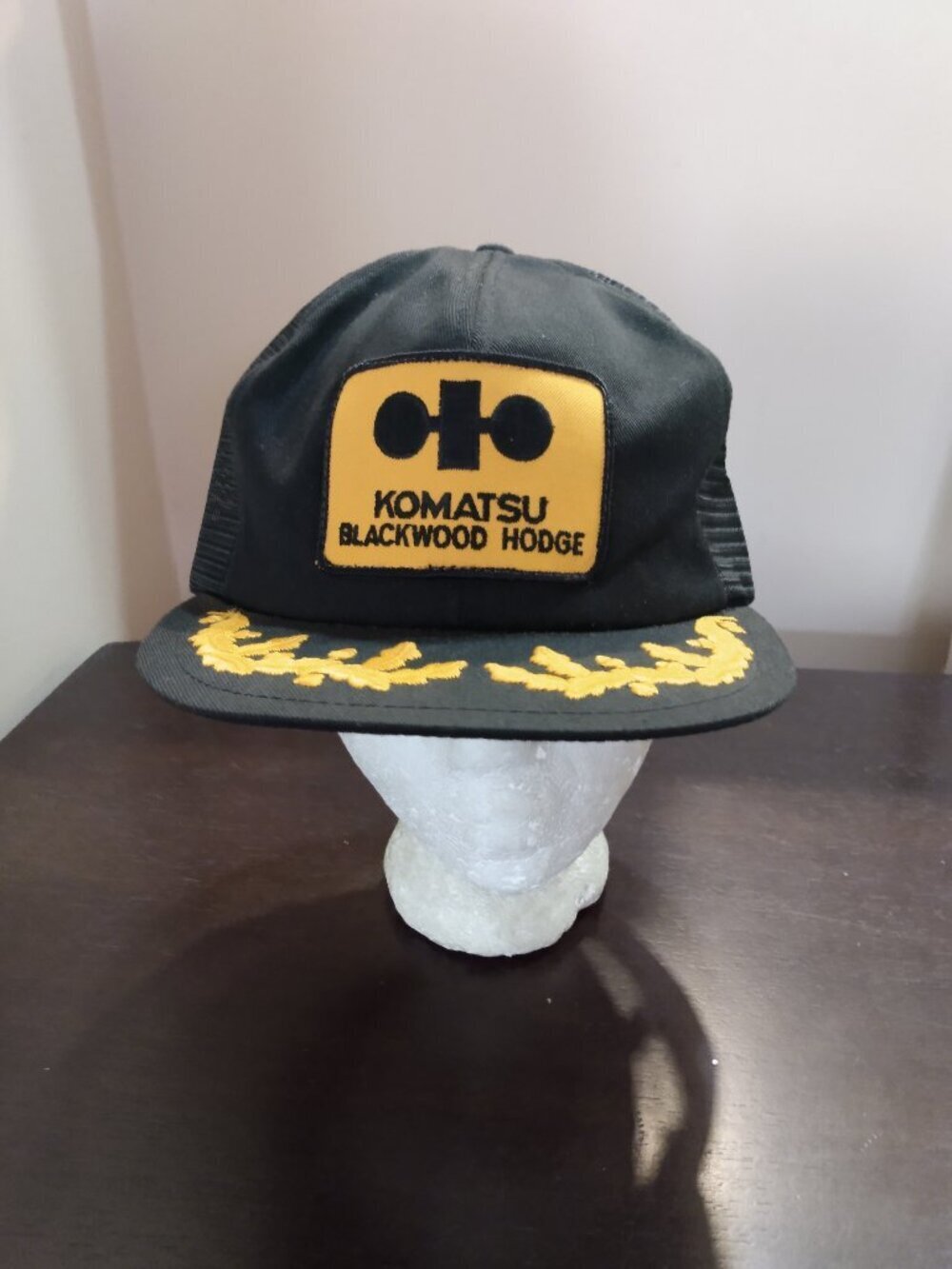 Rare Vintage K Brand Komatsu Blackwood Hodge Snapback Hat Mesh Trucker 80s